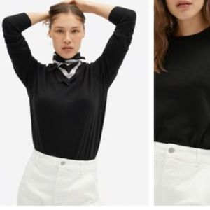 Organic Cotton Crewneck Sweater Black